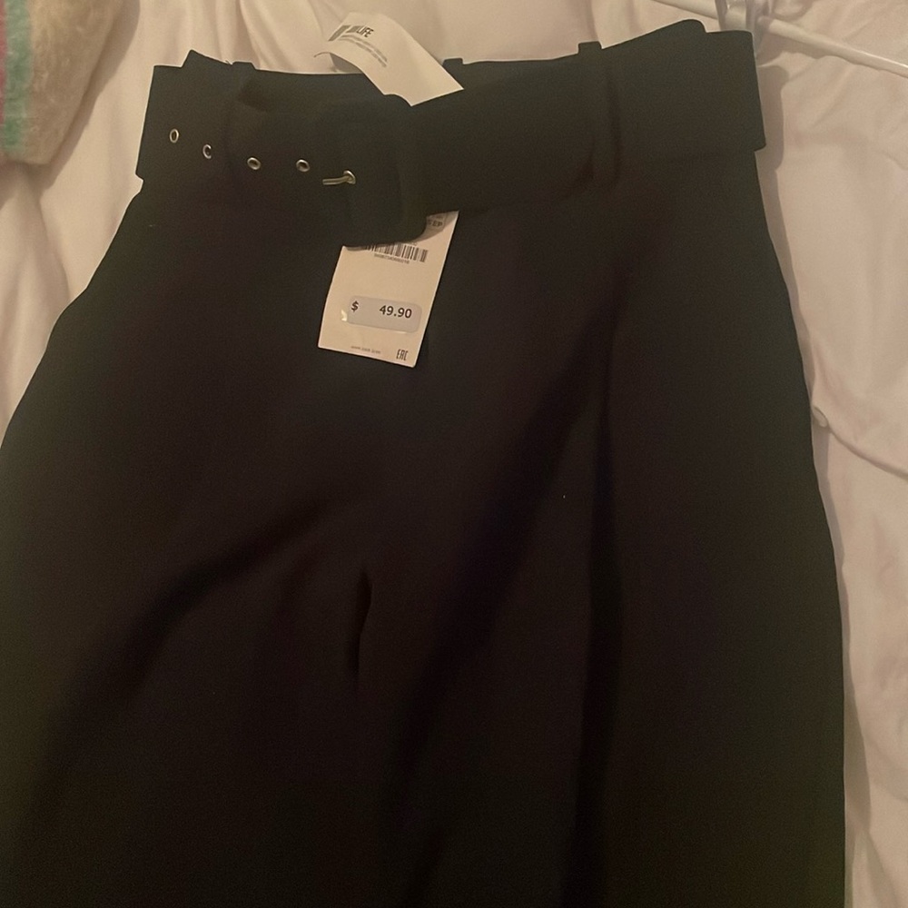 Zara black belt pants